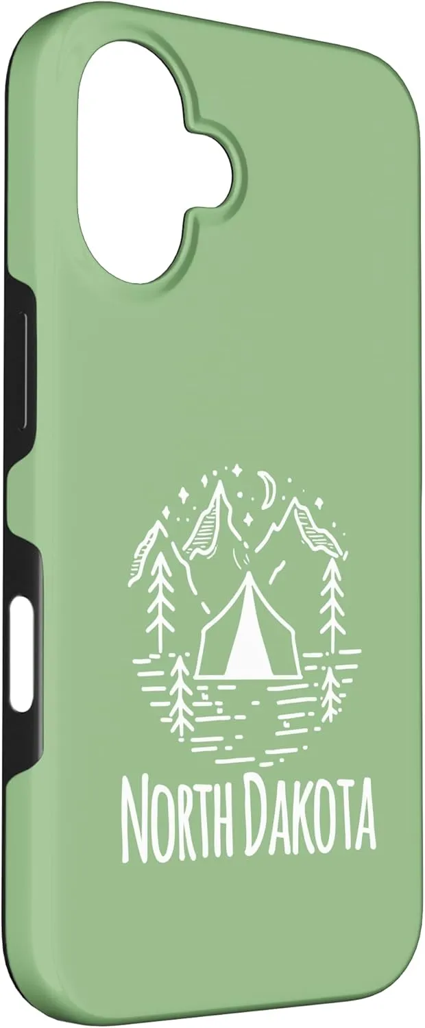 North Dakota Rustic Camping Tent Wilderness Mountains Woods Case for iPhone 16