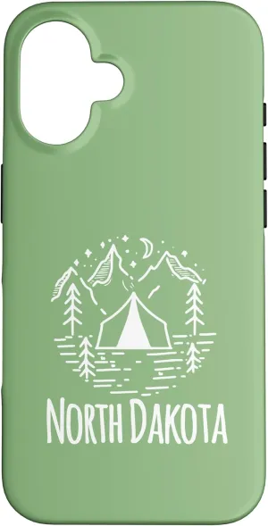North Dakota Rustic Camping Tent Wilderness Mountains Woods Case for iPhone 16