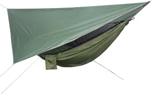 Nylon Camping Hammock with Net Tent Tarp for Outdoor Use and Rain Protection, Green and Green