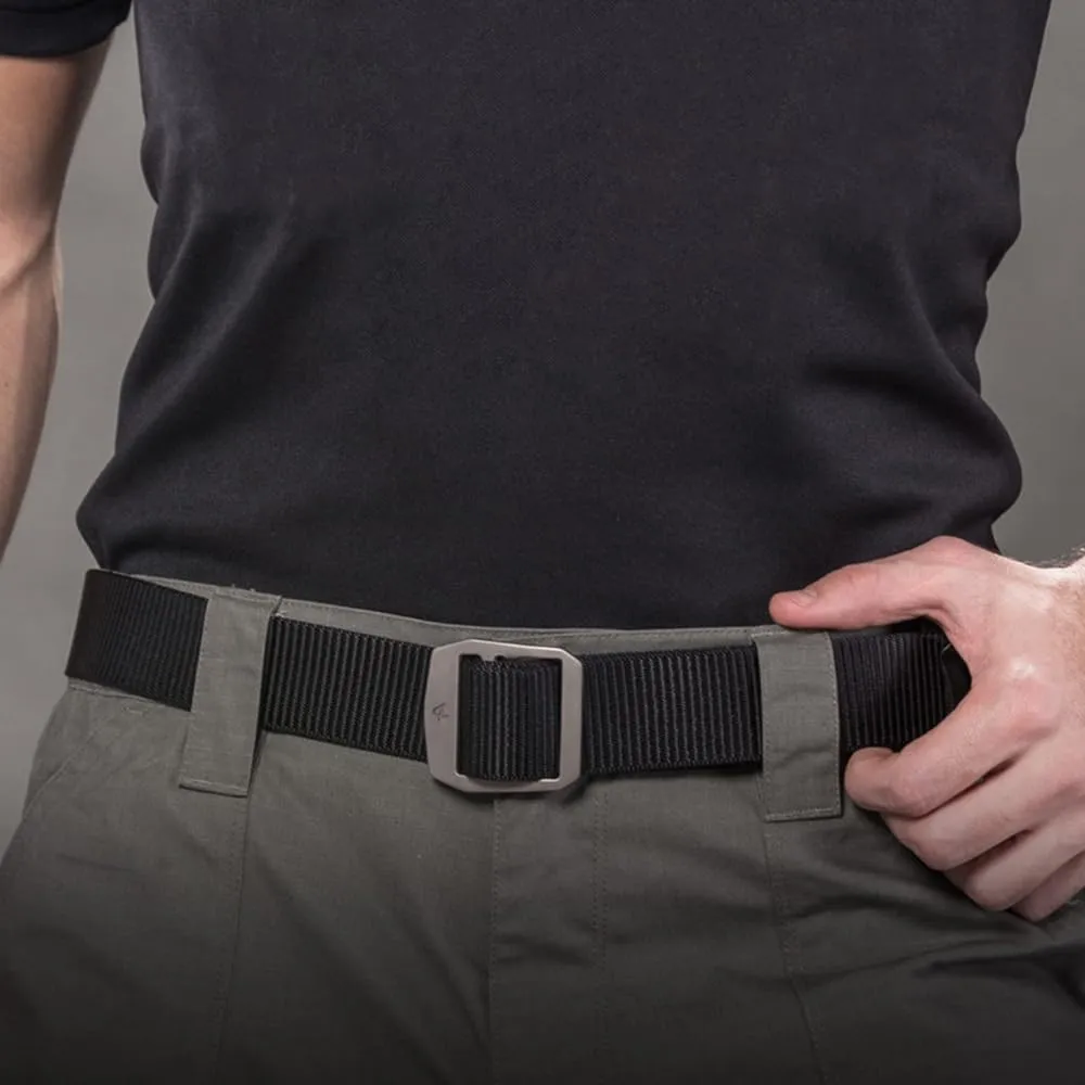 Nylon Tactical Military Men's Belt - Adjustable Titanium Buckle, Green, 41.34-53.15 inches