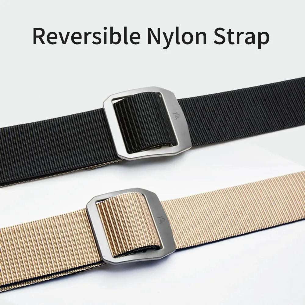 Nylon Tactical Military Men's Belt - Adjustable Titanium Buckle, Green, 41.34-53.15 inches