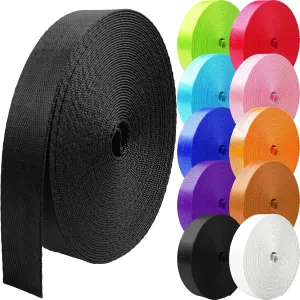 Nylon Webbing 1 inch 1.5 inch 2 inch Webbing Nylon Strap Backpack Straps Belt, 10 25 50 3.3 Yards Webbing
