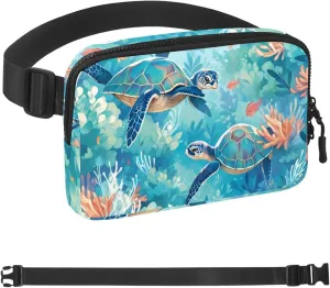 Ocean Turtle-968 Belt Bag for Men and Women Fanny Pack,Belt Bag with Adjustable Strap,Fashion Crossbody Everywhere Belt Bag for Travel Outdoors Running Hiking