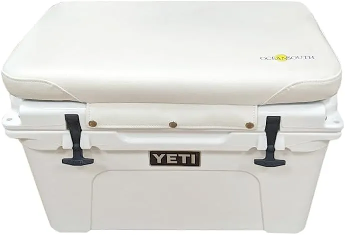 Oceansouth Seat Cushions for Yeti Coolers (Press Stud Fittings) (Gray, YETI 110) Camping seat Cushion Handle Beach Chair ice Box chests and Coolers Foam Cooler Boat Seats