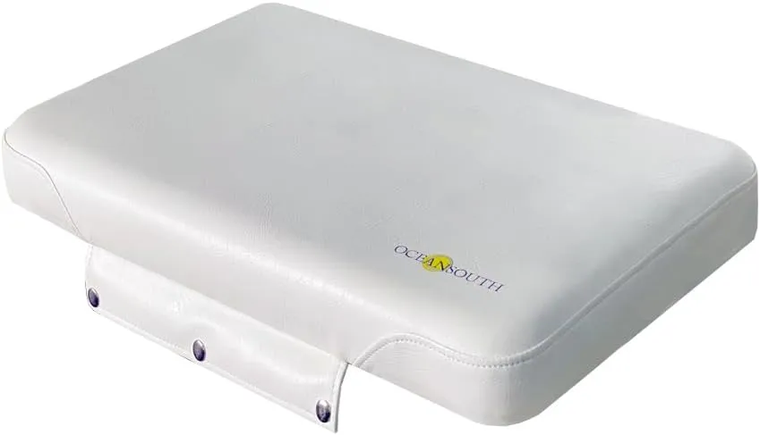 Oceansouth Seat Cushions for Yeti Coolers (Press Stud Fittings) (White, YETI 65) Camping yeti seat Cushion Handle Beach Chair ice Box chests and Coolers Foam Cooler Boat Seats