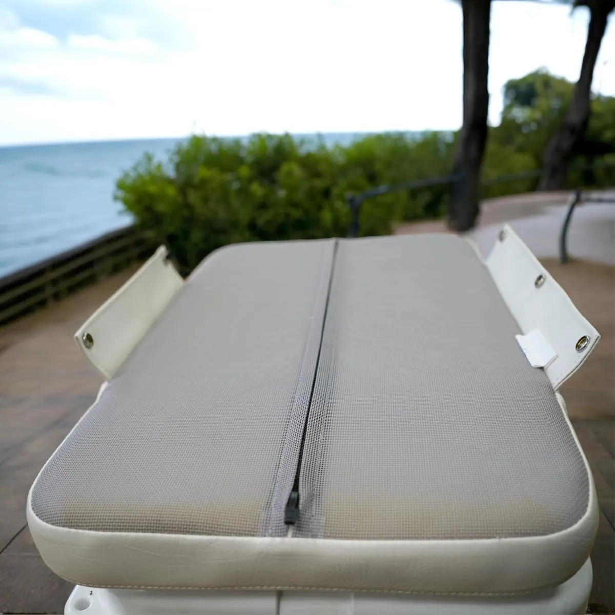 Oceansouth Seat Cushions for Yeti Coolers (Press Stud Fittings) (White, YETI 65) Camping yeti seat Cushion Handle Beach Chair ice Box chests and Coolers Foam Cooler Boat Seats