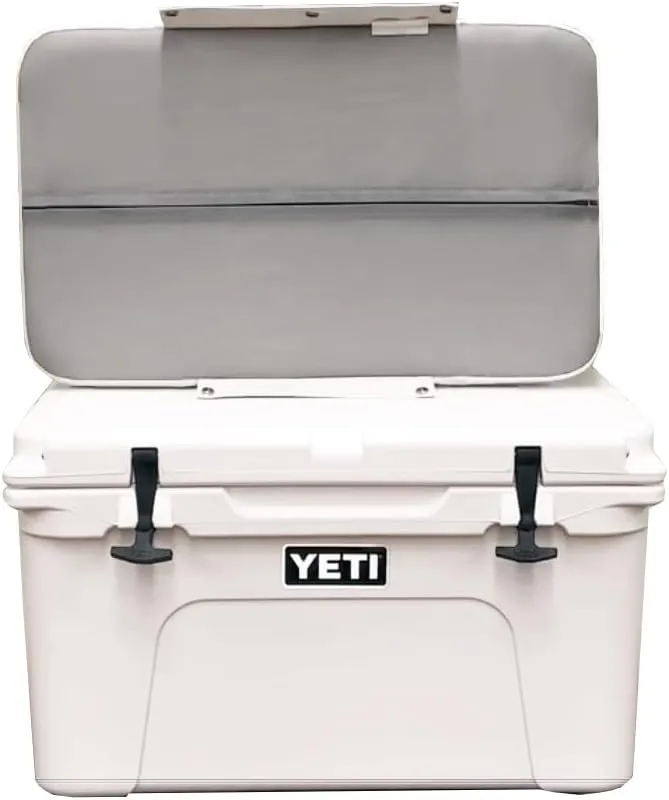 Oceansouth Seat Cushions for Yeti Coolers (Press Stud Fittings) (White, YETI 65) Camping yeti seat Cushion Handle Beach Chair ice Box chests and Coolers Foam Cooler Boat Seats
