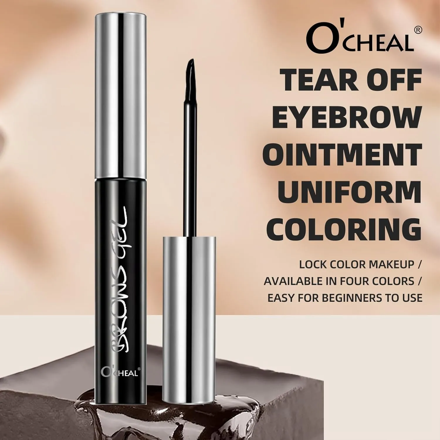 O'CHEAL Eyebrow Gel Peel Off Tint, Natural Long-Lasting Waterproof Sweatproof Brow Tattoo Gel for Women, Create Fuller & Defined Brows Color, Complete 3 Days Eyebrow Makeup in 20 Minutes (Grey)