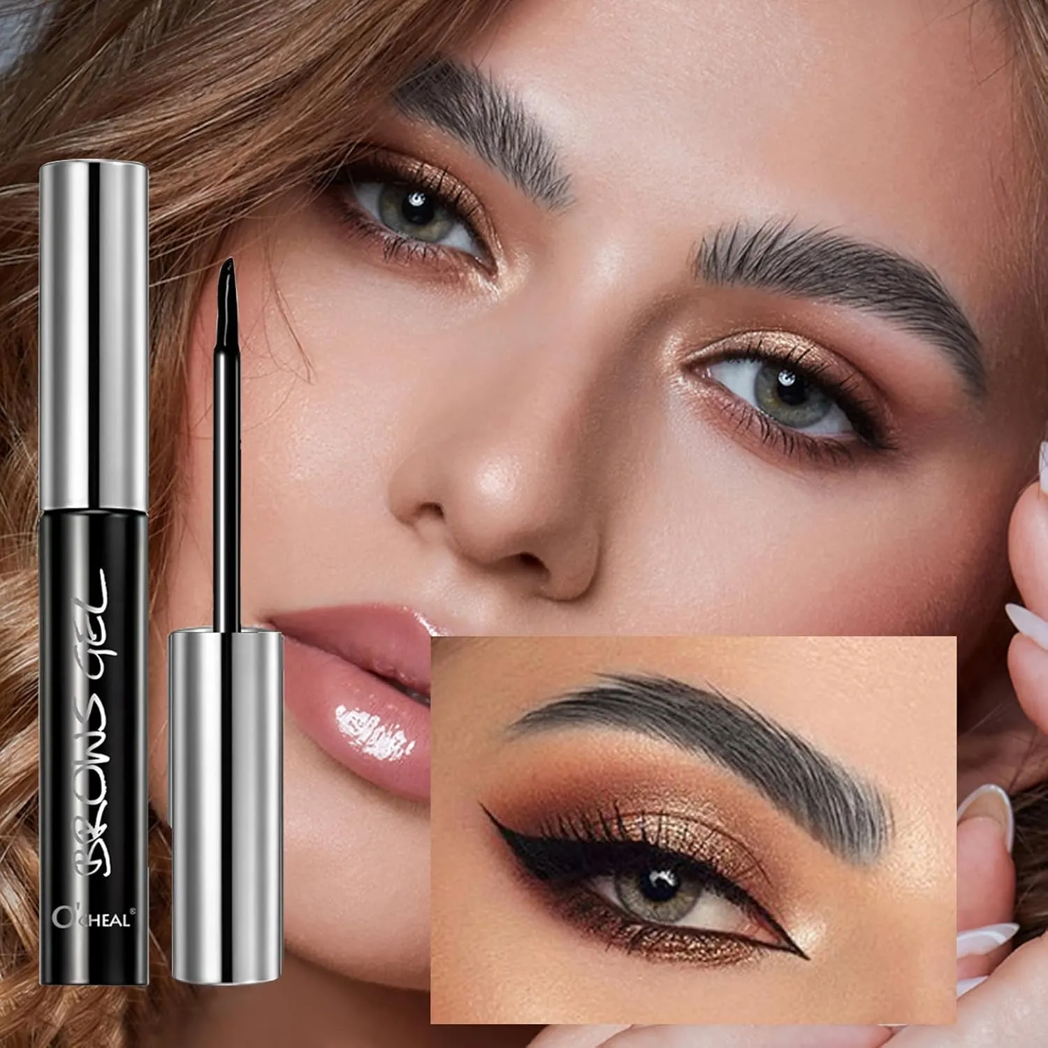 O'CHEAL Eyebrow Gel Peel Off Tint, Natural Long-Lasting Waterproof Sweatproof Brow Tattoo Gel for Women, Create Fuller & Defined Brows Color, Complete 3 Days Eyebrow Makeup in 20 Minutes (Grey)