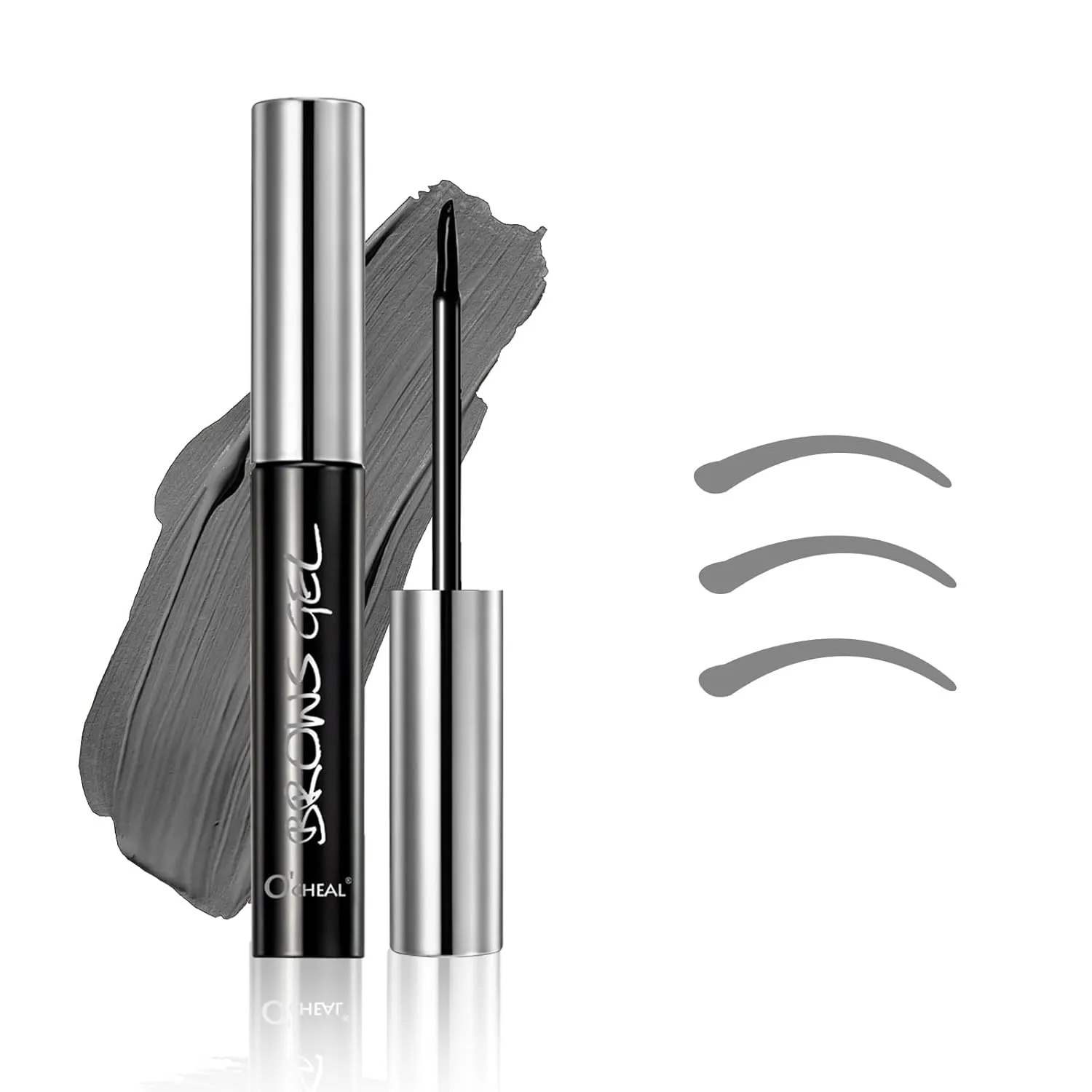 O'CHEAL Eyebrow Gel Peel Off Tint, Natural Long-Lasting Waterproof Sweatproof Brow Tattoo Gel for Women, Create Fuller & Defined Brows Color, Complete 3 Days Eyebrow Makeup in 20 Minutes (Grey)