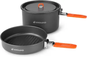 Odoland Bundle - 2 Items Camping Cookware Mess Kit and Titanium Camping Cookware 420ML
