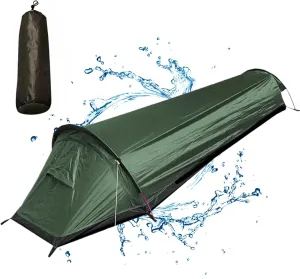 One Man Tent, Ultralight & Waterproof Tent, Breathable 1 Person Tent with Fine Mesh, Portable Backpacking Tent with Carry Bag for Camping Mountaineering Fishing Travel, 1 Man Tent Waterproof