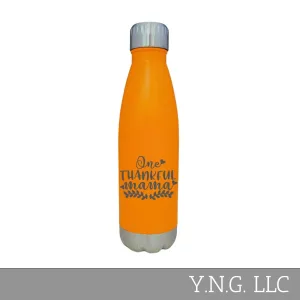 One Thankful Mama Thanksgiving Orange 17oz Water Bottle LA5151
