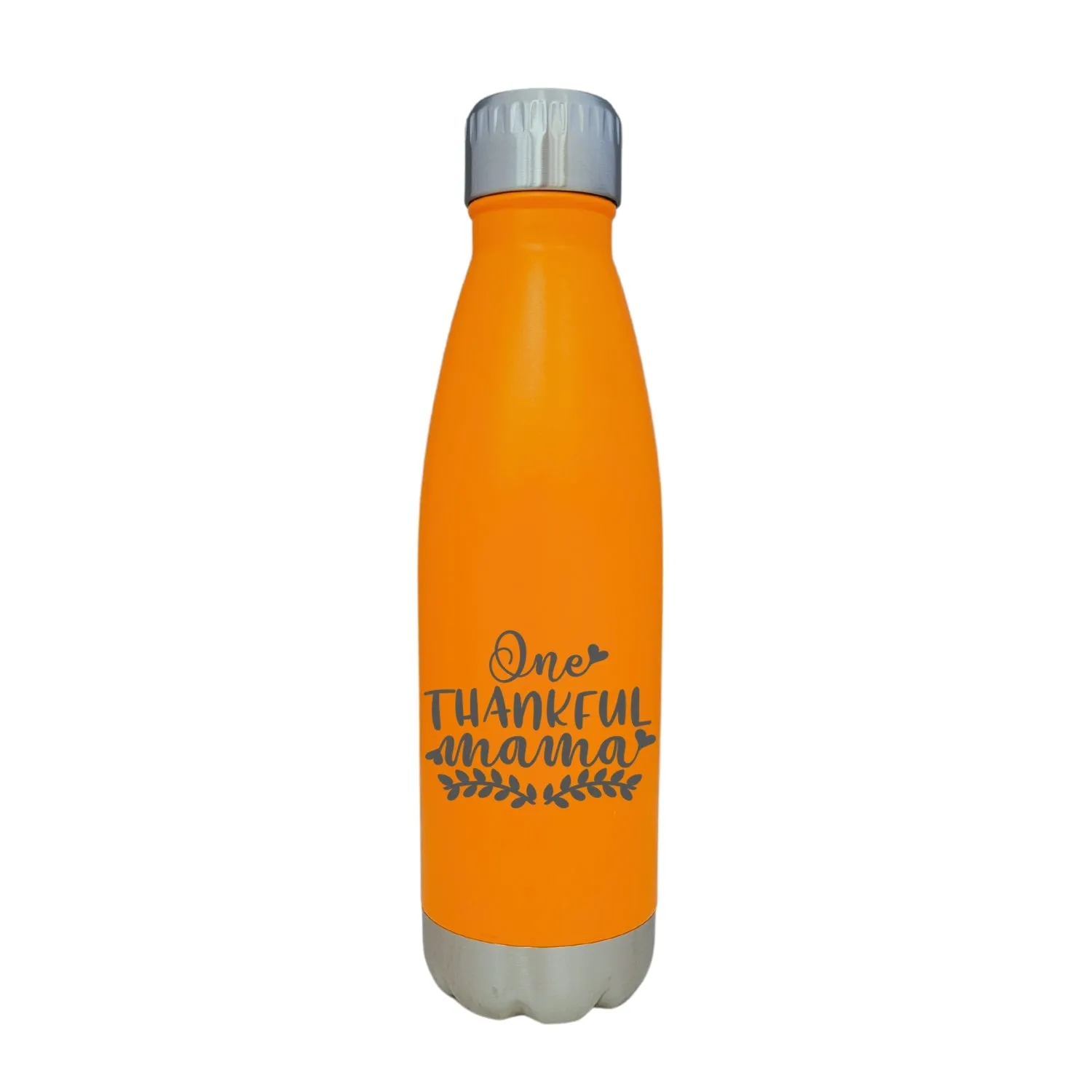 One Thankful Mama Thanksgiving Orange 17oz Water Bottle LA5151