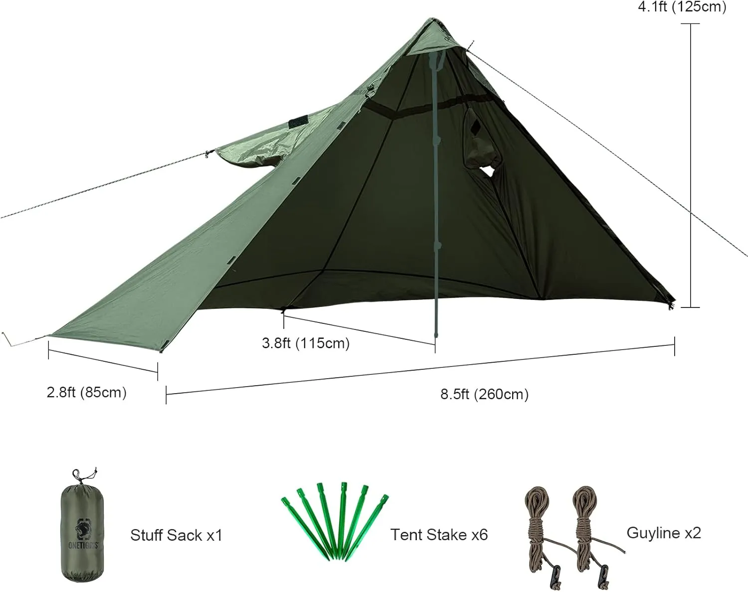 OneTigris TENTSFORMER Raincoat, Bushcraft Poncho Tent, Multiuse Waterproof Rain Cover for Men Women Adults