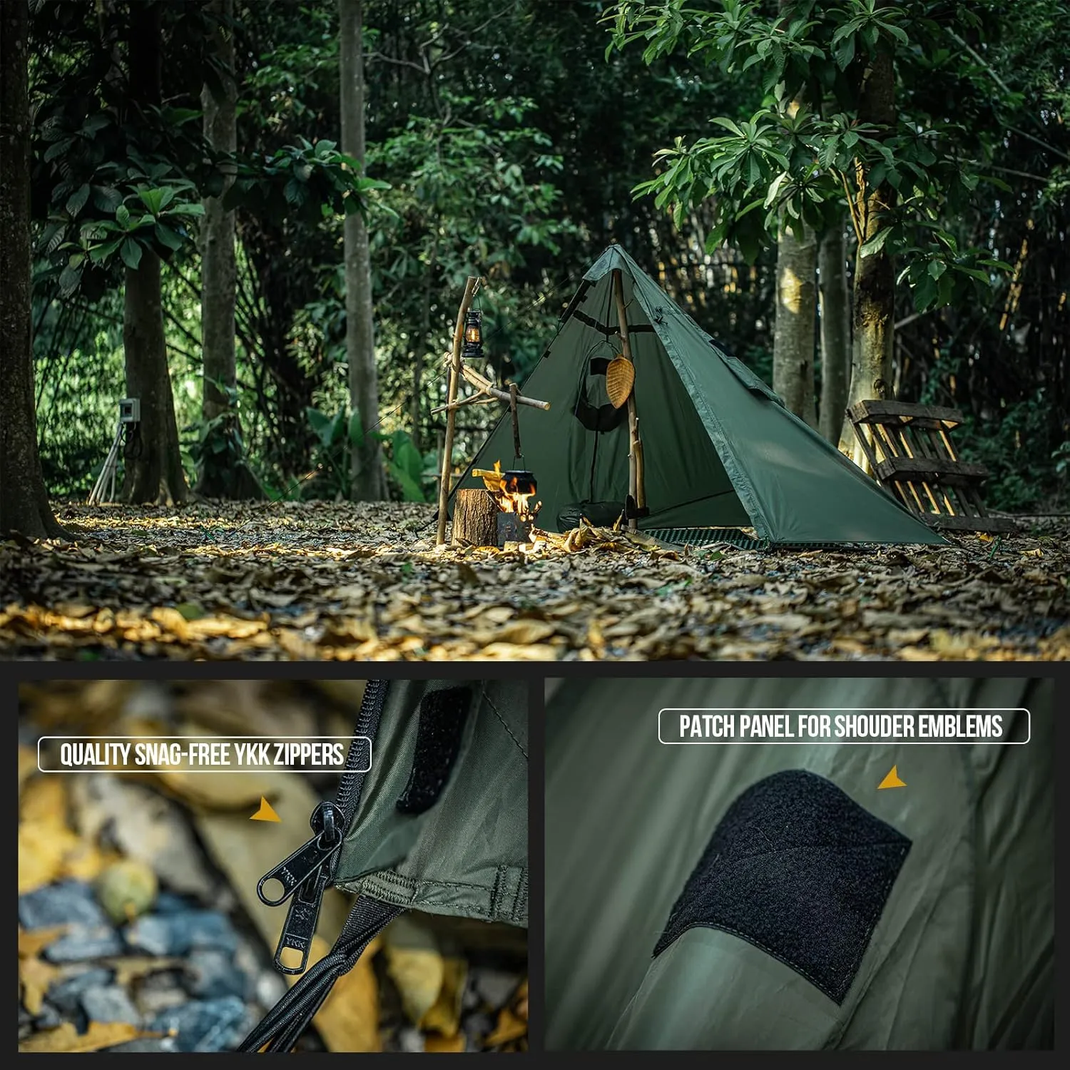 OneTigris TENTSFORMER Raincoat, Bushcraft Poncho Tent, Multiuse Waterproof Rain Cover for Men Women Adults