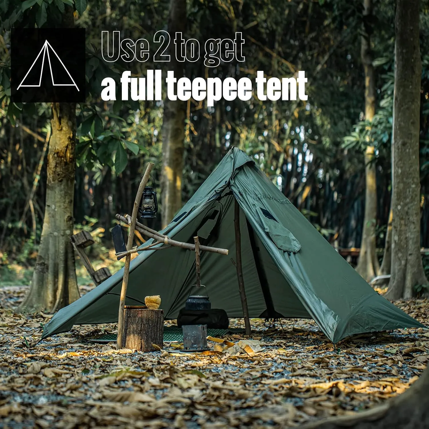 OneTigris TENTSFORMER Raincoat, Bushcraft Poncho Tent, Multiuse Waterproof Rain Cover for Men Women Adults