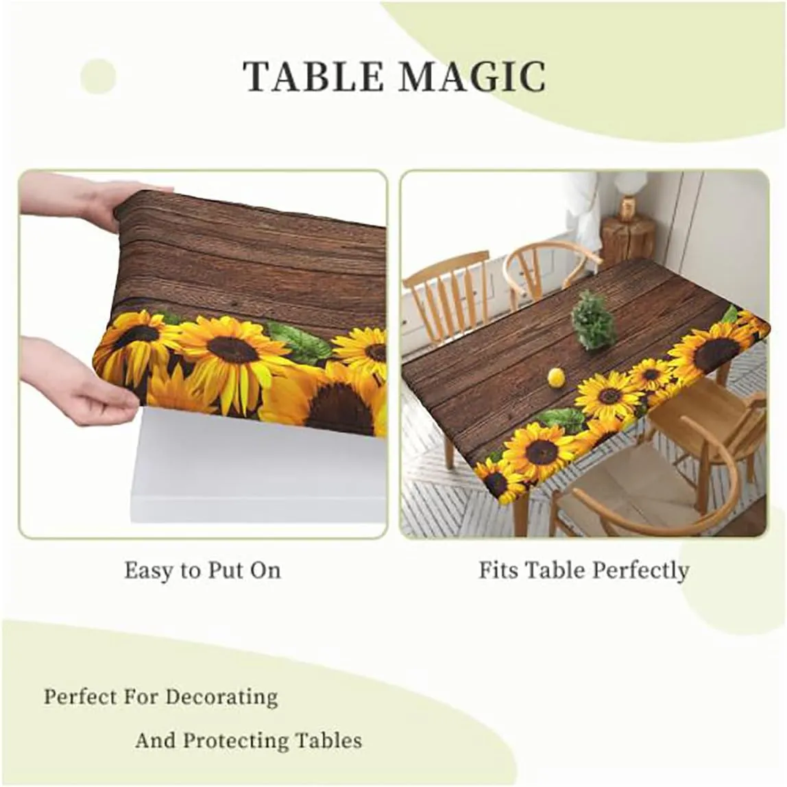 OOzie Gold Black Rectangle Elastic Fitted Tablecloth Kaleidoscopic Universe Balance Elastic Oilproof Waterproof Tablecloth Gold Mandala Fits up 4 Foot Tables