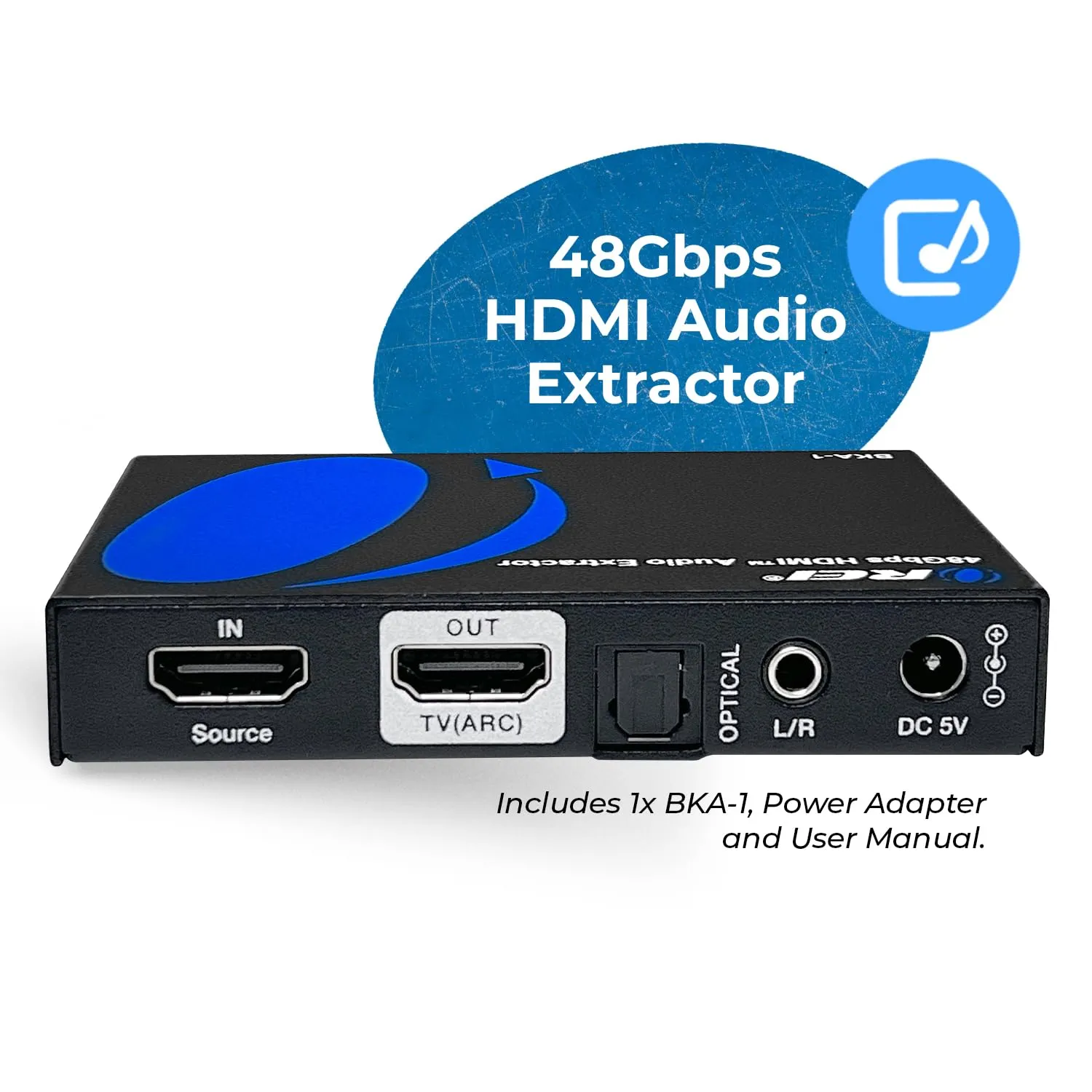 OREI 8K Audio Extractor HDMI UltraHD 4K @ 120Hz 48G HDMI 2.1 Audio Converter for PS5 SPDIF   3.5mm Output HDCP 2.3 - Dolby Digital/DTS Passthrough CEC, HDR, Dolby Vision, ARC, HDR10  (BKA-1)