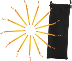 Outdoor Accessories 15pcs Aluminum Ground Stakes for Tent Reinforced Ropes Windproof Portable for Camping Yard Decorations