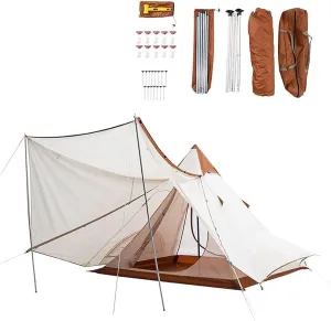Outdoor Camping Pyramid Tent Double Layers Indian Beach Tent Rainproof Sun Protection Casual Picnic Camping Mongolian Yurt Tent Hiking Shelter (Color : A) (C)