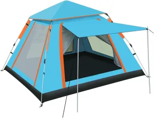 Outdoor Camping Tent Durable Waterproof,Family Large Tents 4 Person,Easy Setup Tent Sun Shade Protection Sun Shelter (Green a) (Blue a)