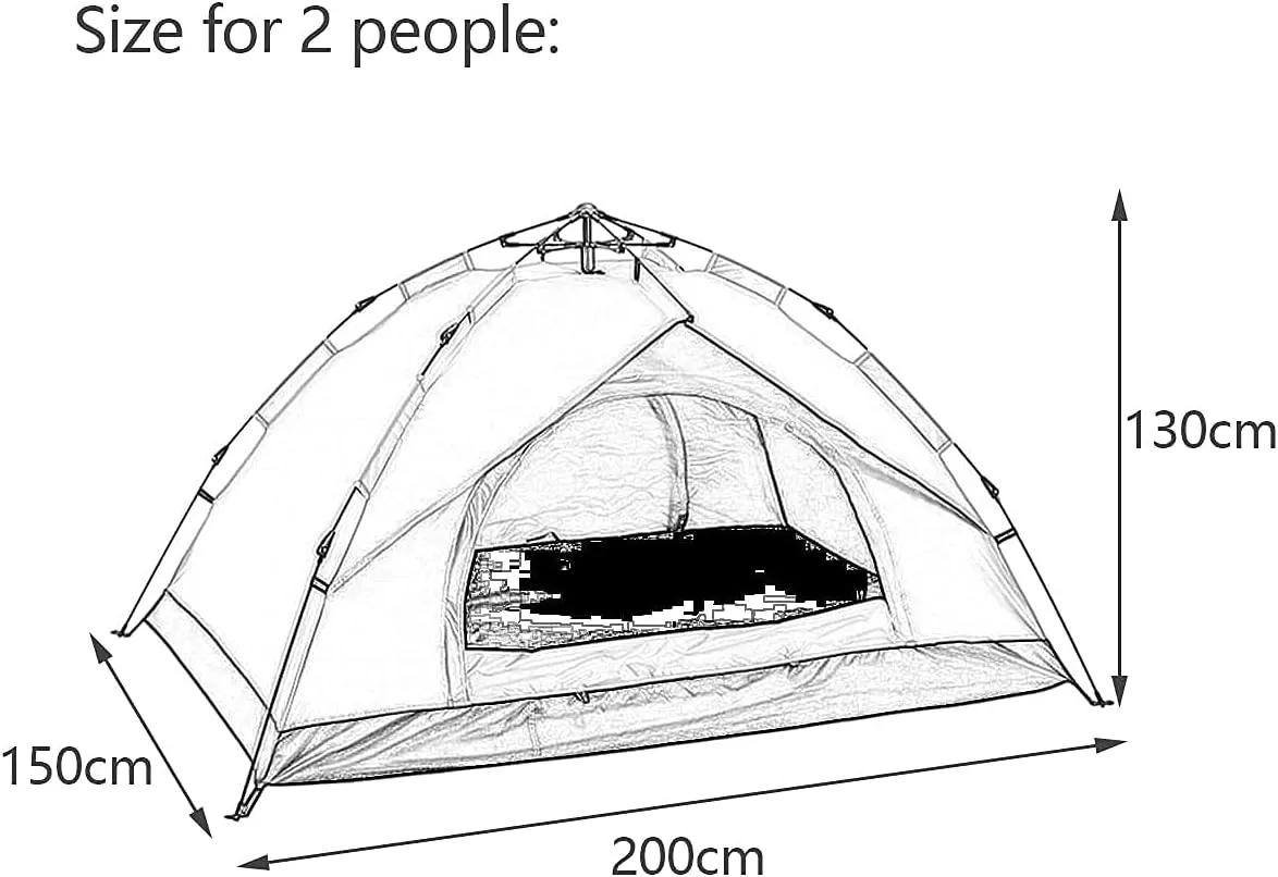 Outdoor Camping Tent Family Waterproof Camping Tents Easy Setup with Moisture-Proof pad Tent Sun Shade 2/3／4 Person