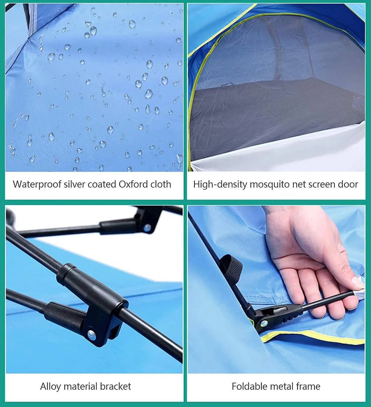 Outdoor Camping Tent Family Waterproof Camping Tents Easy Setup with Moisture-Proof pad Tent Sun Shade 2/3／4 Person