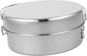 Outdoor Cooking Set Stainless Steel 4-Piece Pot Set Pan Bowl Plate Compact Lightweight for Camping