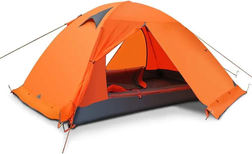 Outdoor Dome Tent, Lightweight & Breathable Double Layer Camping Tent- Waterproof Resistant Easy Setup Tent, for 2 Person, Hiking Mountaineering Travel (Orange,3-4 People)