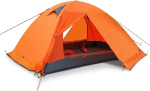 Outdoor Dome Tent, Lightweight & Breathable Double Layer Camping Tent- Waterproof Resistant Easy Setup Tent, for 2 Person, Hiking Mountaineering Travel (Orange,3-4 People)