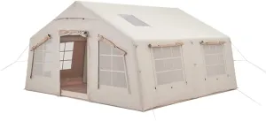 Outdoor Inflatable Camping Tent with Air Pump, 13 Square Meters Luxury Camping Tent, Easy-to-Set-up 4-Season House for Fishing, Camping and Hiking