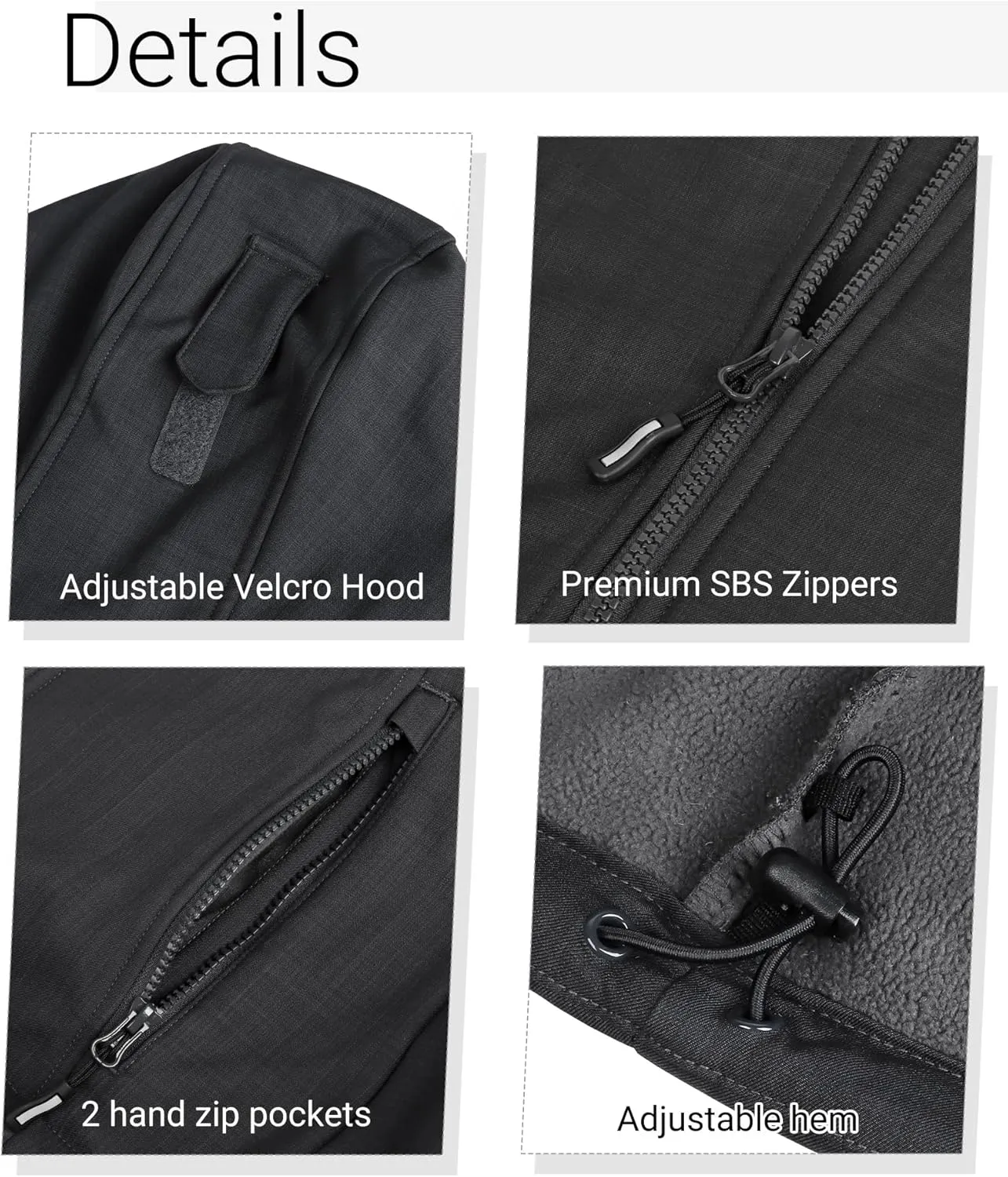 Outdoor Ventures Women's Softshell Jacket with Removable Hood, Insulated Windbreaker Waterproof Warm Fleece Lined Coat