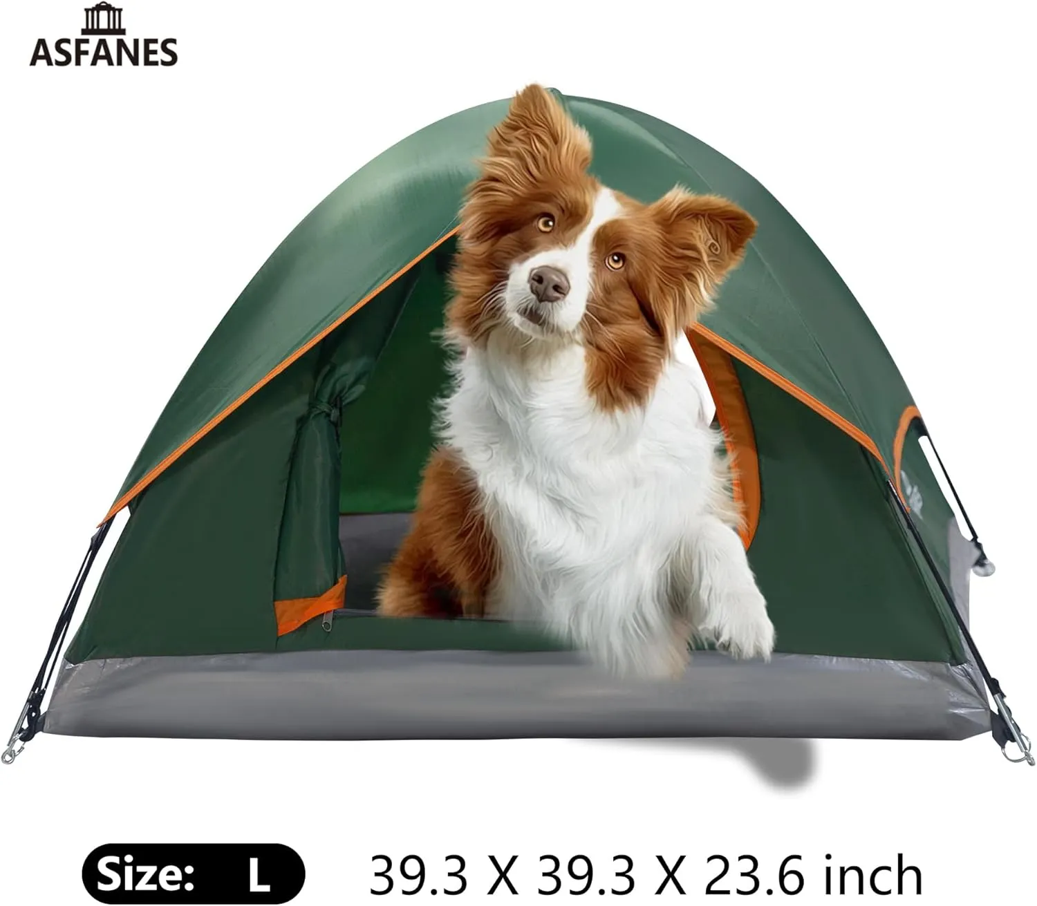 Outdoor Waterproof Pet Camping Tent, Cave Bed for Indoor Cats and Small Dogs, Portable Cat House Dog House, 39.3x39.3x23.6'', Green, L.