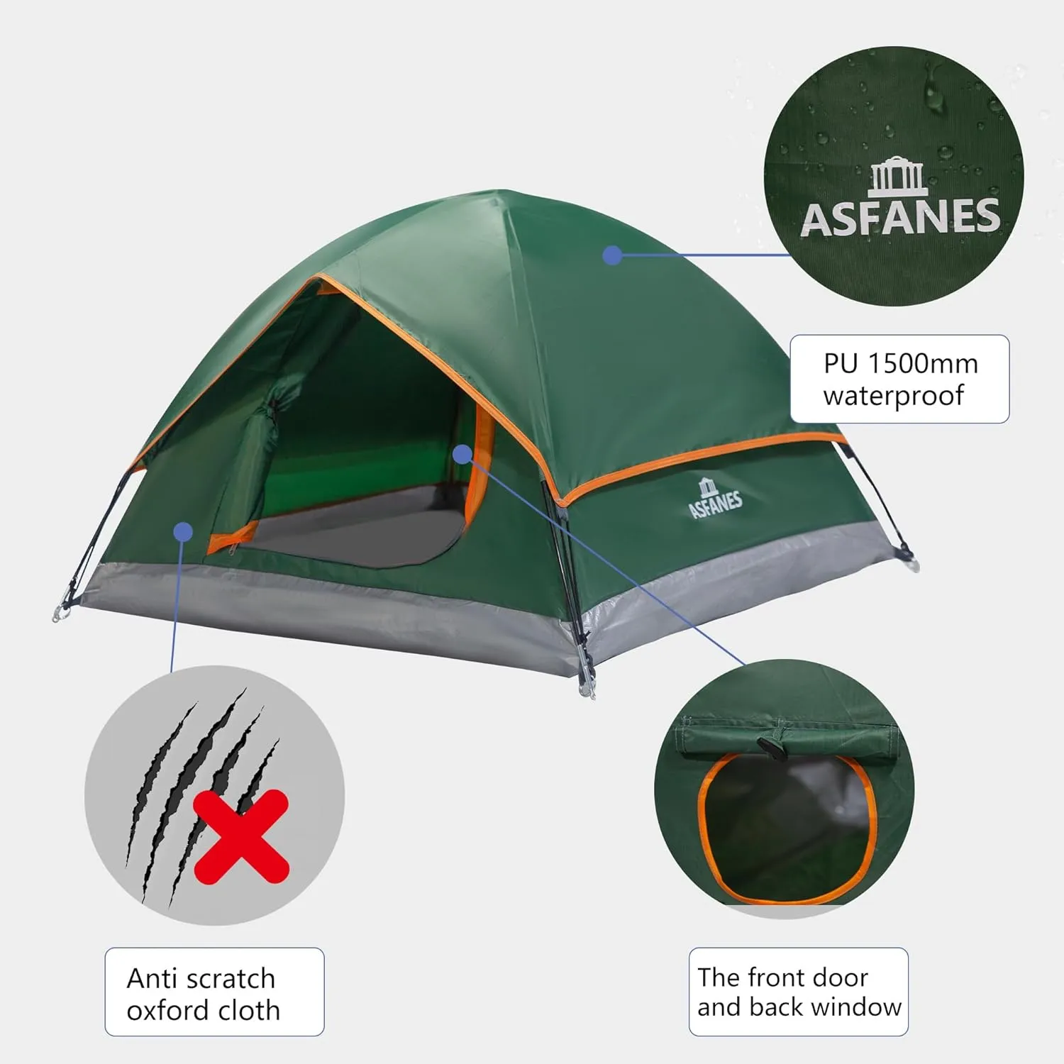 Outdoor Waterproof Pet Camping Tent, Cave Bed for Indoor Cats and Small Dogs, Portable Cat House Dog House, 39.3x39.3x23.6'', Green, L.