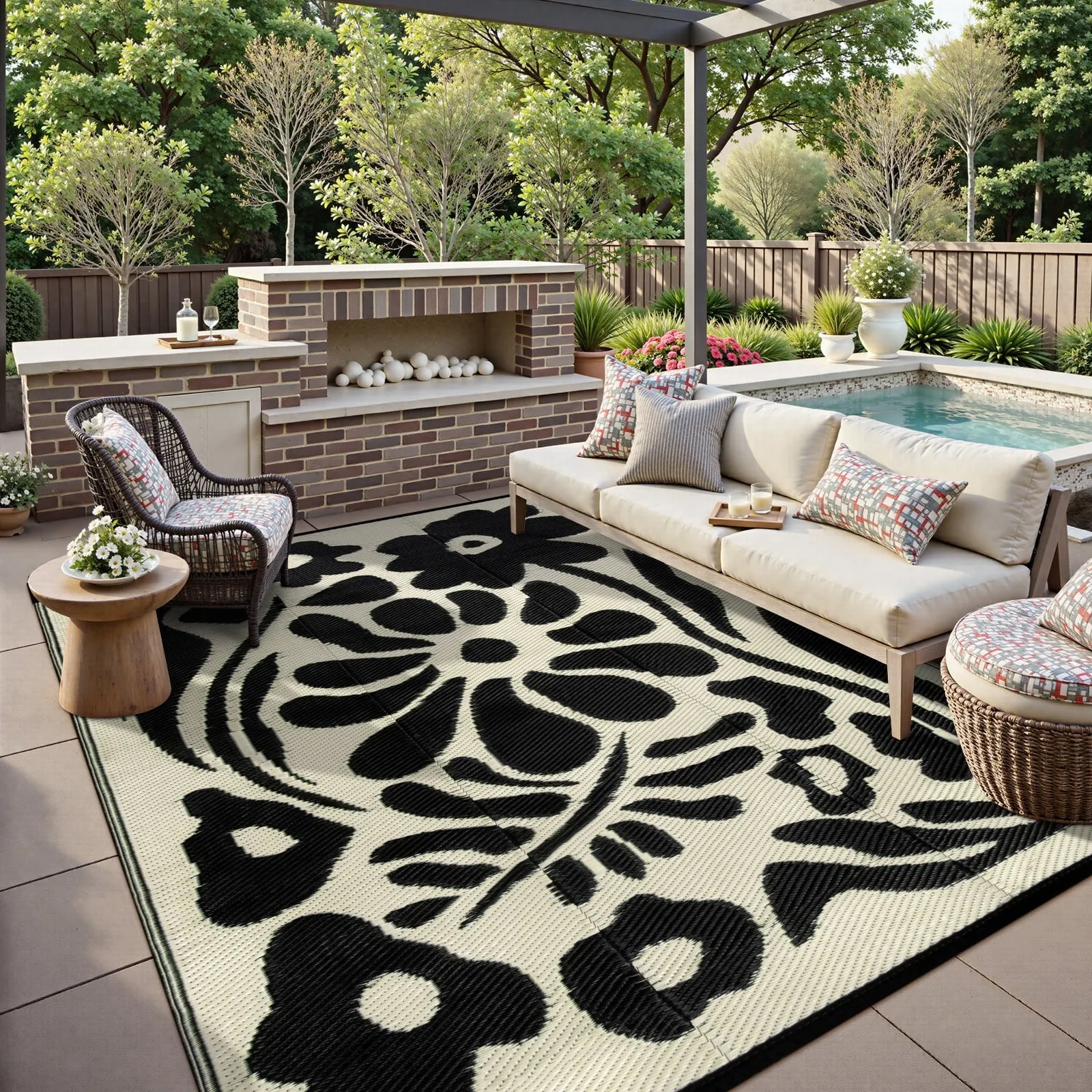Outside, Reversible Large Garden Plastic Straw 6'x9' for RV Camping, for Flower Moynesa Rugs Outdoor Outdoor Waterproof, Express delivery Portable Rugs Rugs Mat Picnic Camper Tent RV Extensive variety for