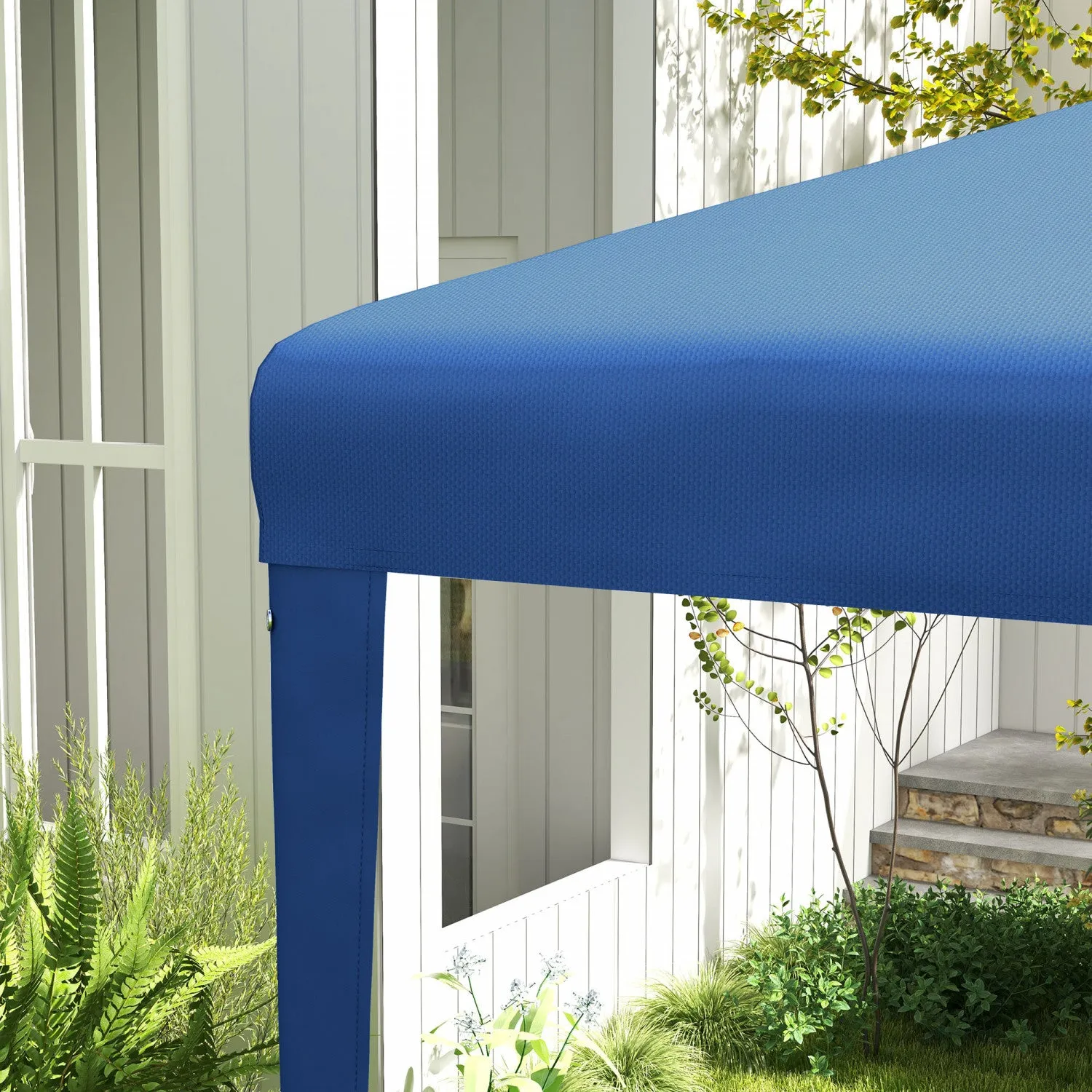 Outsunny 9' X 9' Party Tent Portable Gazebo Canopy For Weddings Parties Outdoor Sunshade With Dresse|Outsunny Tonnelle De Tente De Fete Portable 9' X 9' Avec Pieds, Bleu