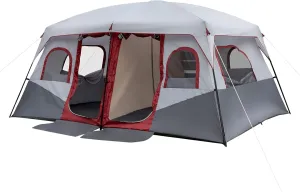 Outvita 8/10 Person Camping Tent, Large 2 Room Family Tent with Weatherproof Instant Cabin Shelter with Rainfly & Carry Bag for Backpacking Hiking Car Traveling…