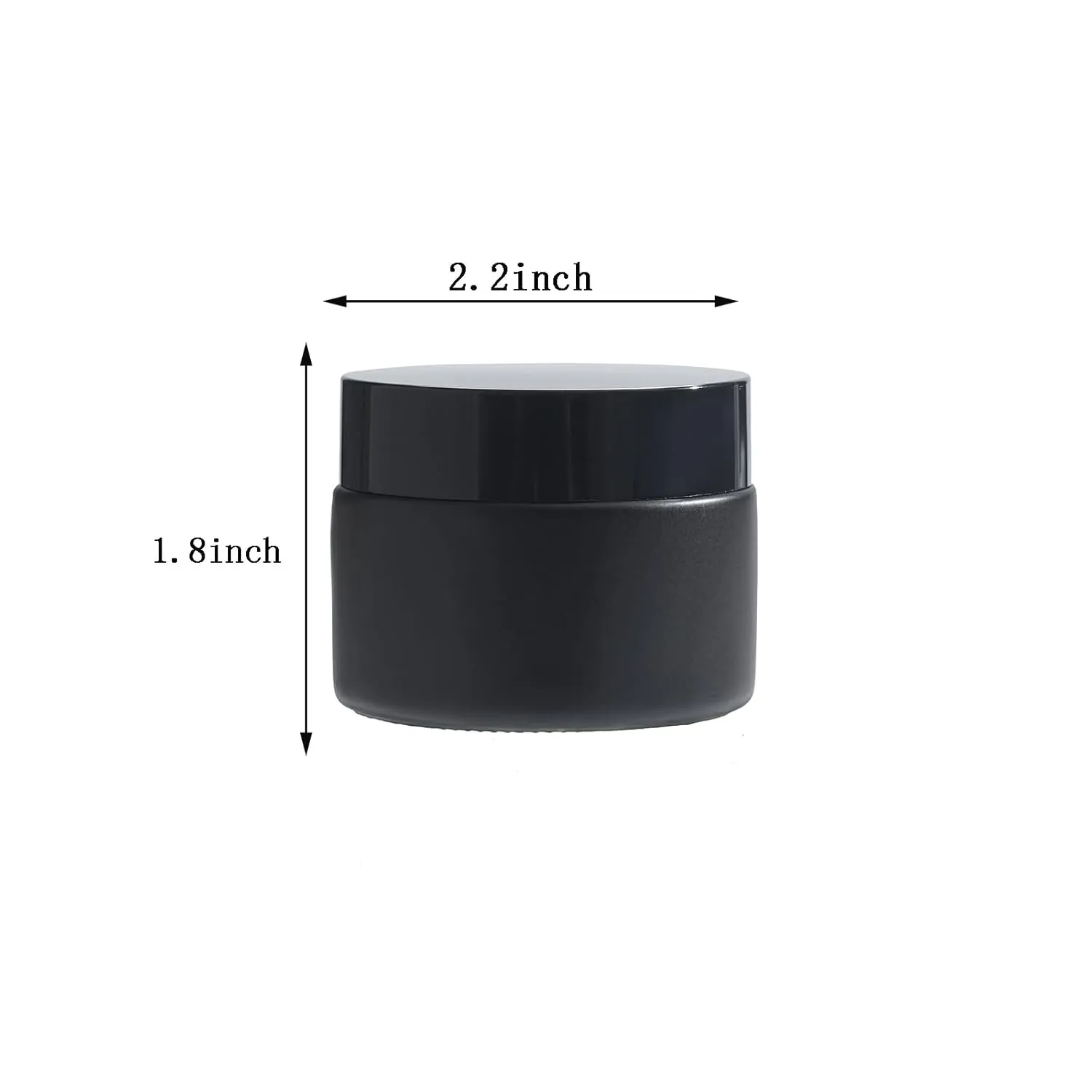 OverNews 2oz Black Glass Jar Travel Size, 45PCS Empty Cosmetic Lotion Container with Black Lid & Spatula, Small Mini Jar for Beauty