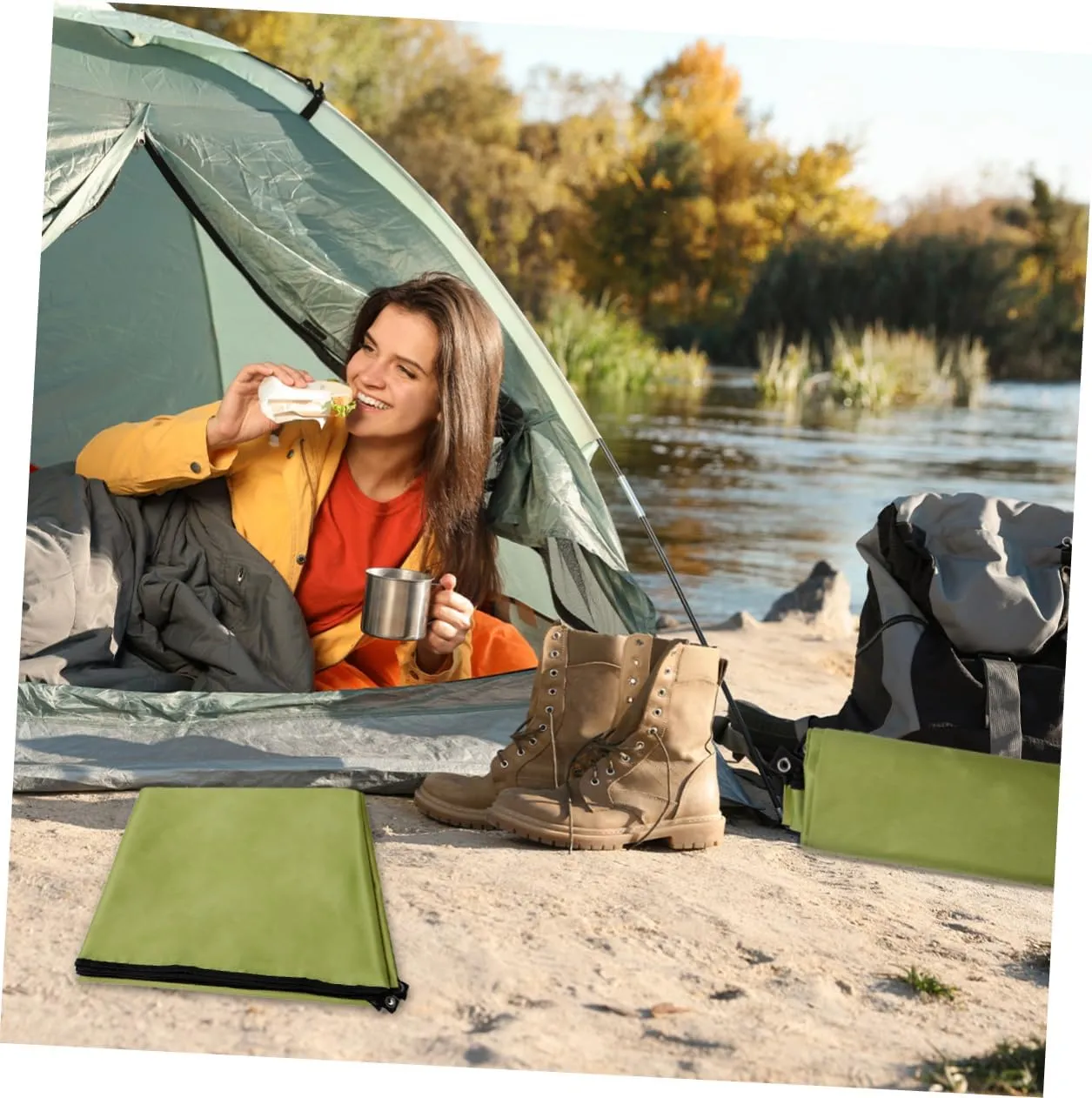 Oxford Cloth Camping Mat Waterproof Ground Mat Portable Outdoor Blanket Multi-Functional Car Sunshade Beach Picnic Pad