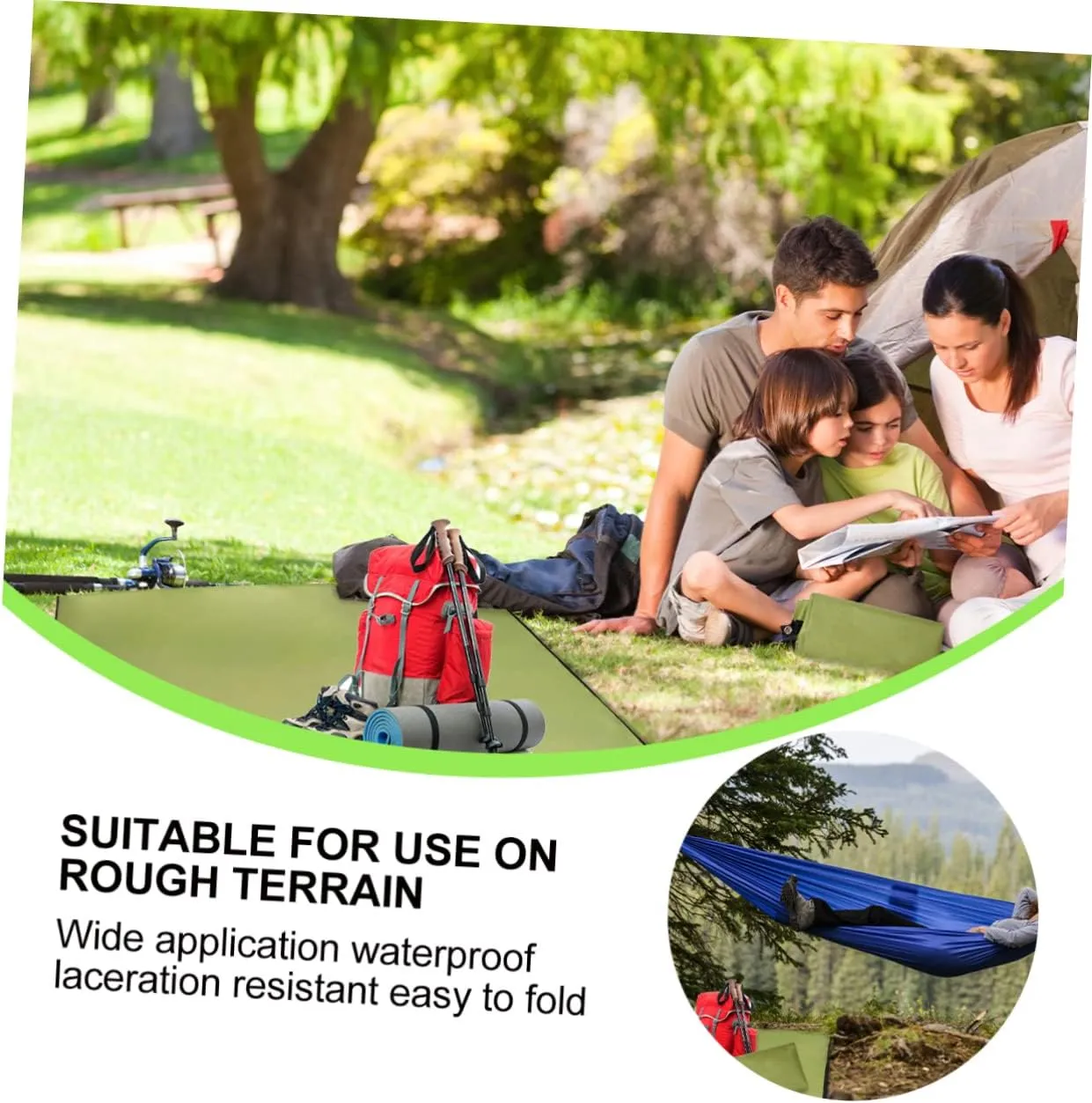 Oxford Cloth Camping Mat Waterproof Ground Mat Portable Outdoor Blanket Multi-Functional Car Sunshade Beach Picnic Pad