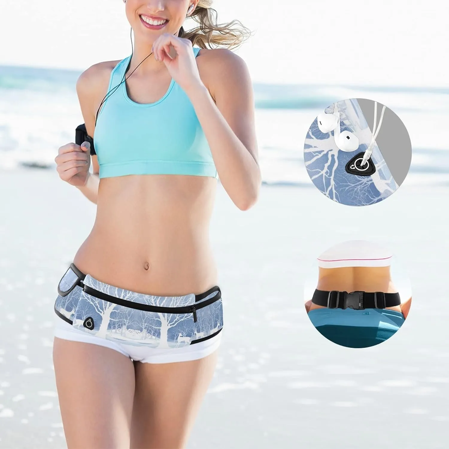 Oyihfvs Adjustable Running Belt, Fanny Pack Waist Pack, Runners Bag, Sports Hiking Fitness Exercise Gym Pouch for Women Men Accessories