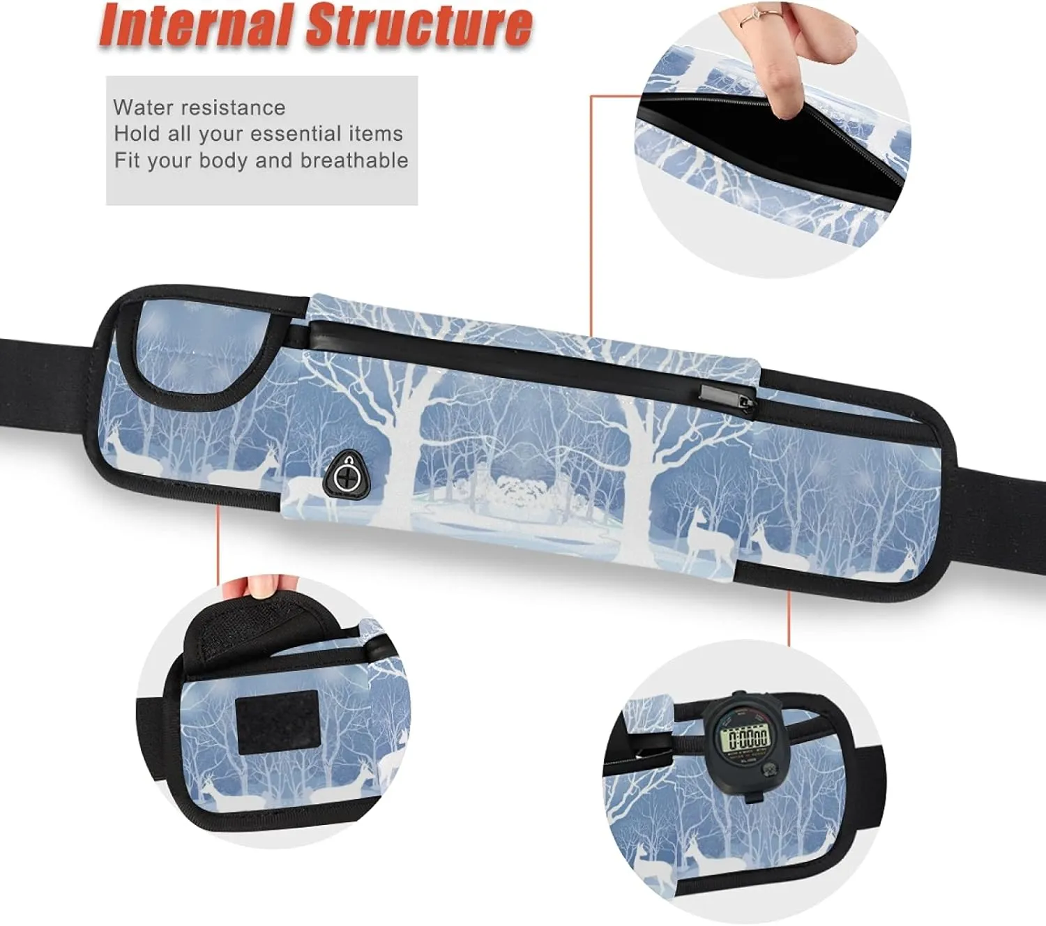Oyihfvs Adjustable Running Belt, Fanny Pack Waist Pack, Runners Bag, Sports Hiking Fitness Exercise Gym Pouch for Women Men Accessories