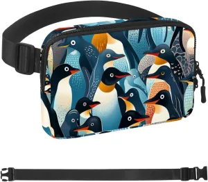 Paired Penguins in Groups-1484 Belt Bag for Men and Women Fanny Pack,Belt Bag with Adjustable Strap,Fashion Crossbody Everywhere Belt Bag for Travel Outdoors Running Hiking