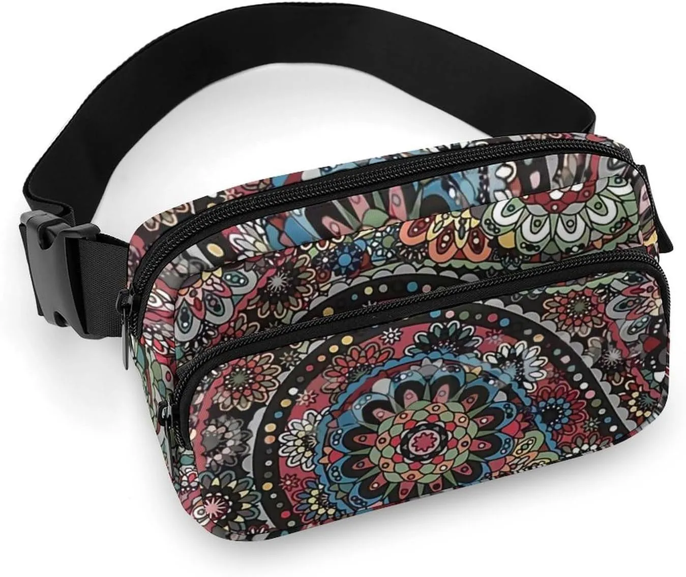 Paisley Boho Style Large Capacity Portable All Print Waist Bag
