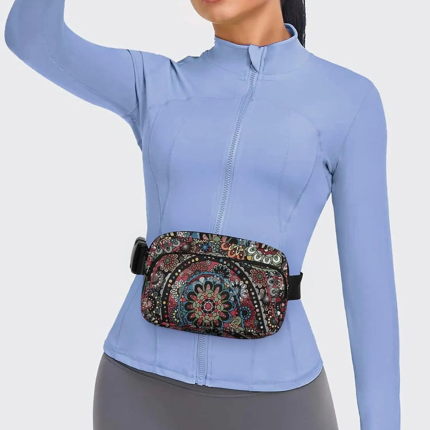 Paisley Boho Style Large Capacity Portable All Print Waist Bag