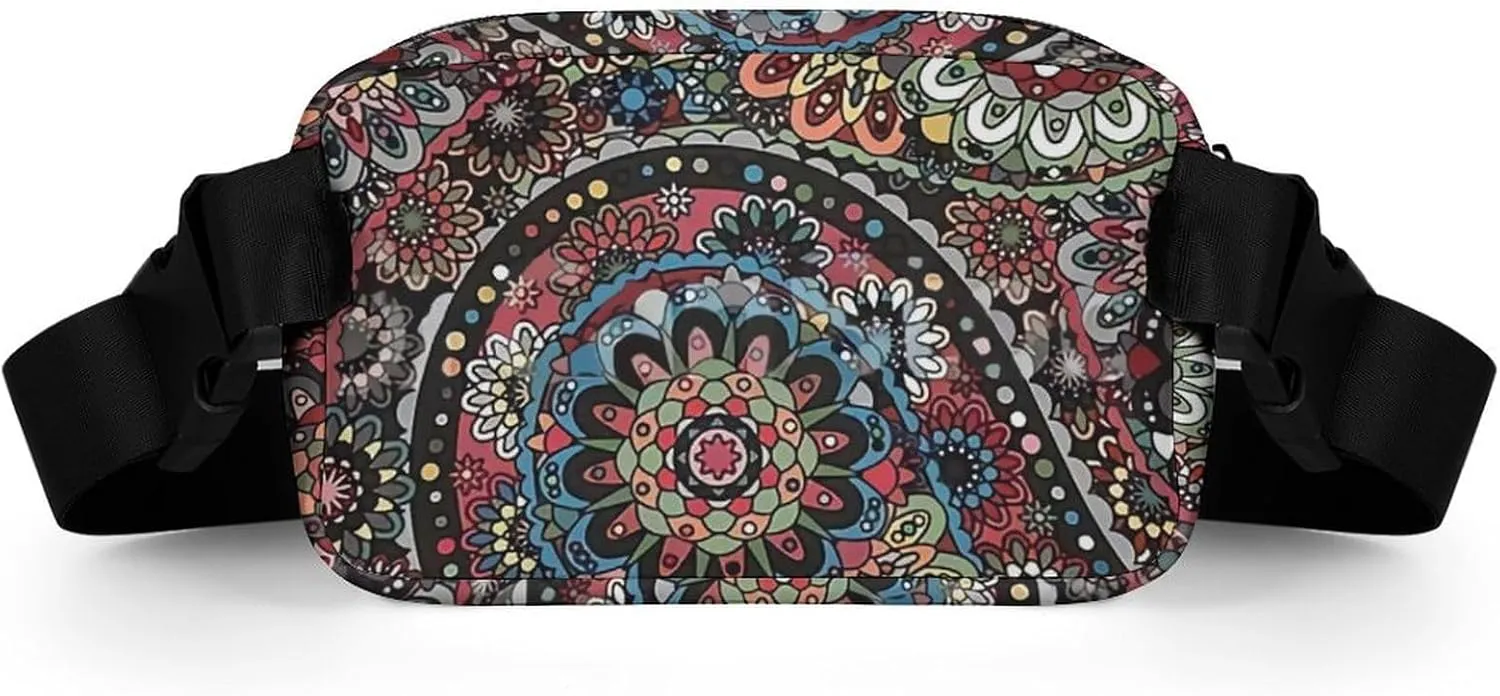 Paisley Boho Style Large Capacity Portable All Print Waist Bag