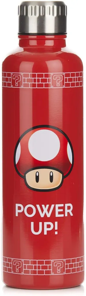 Paladone Super Mario Power Up Water Bottle - Spill & Leak Proof Lid Design - 500 ml