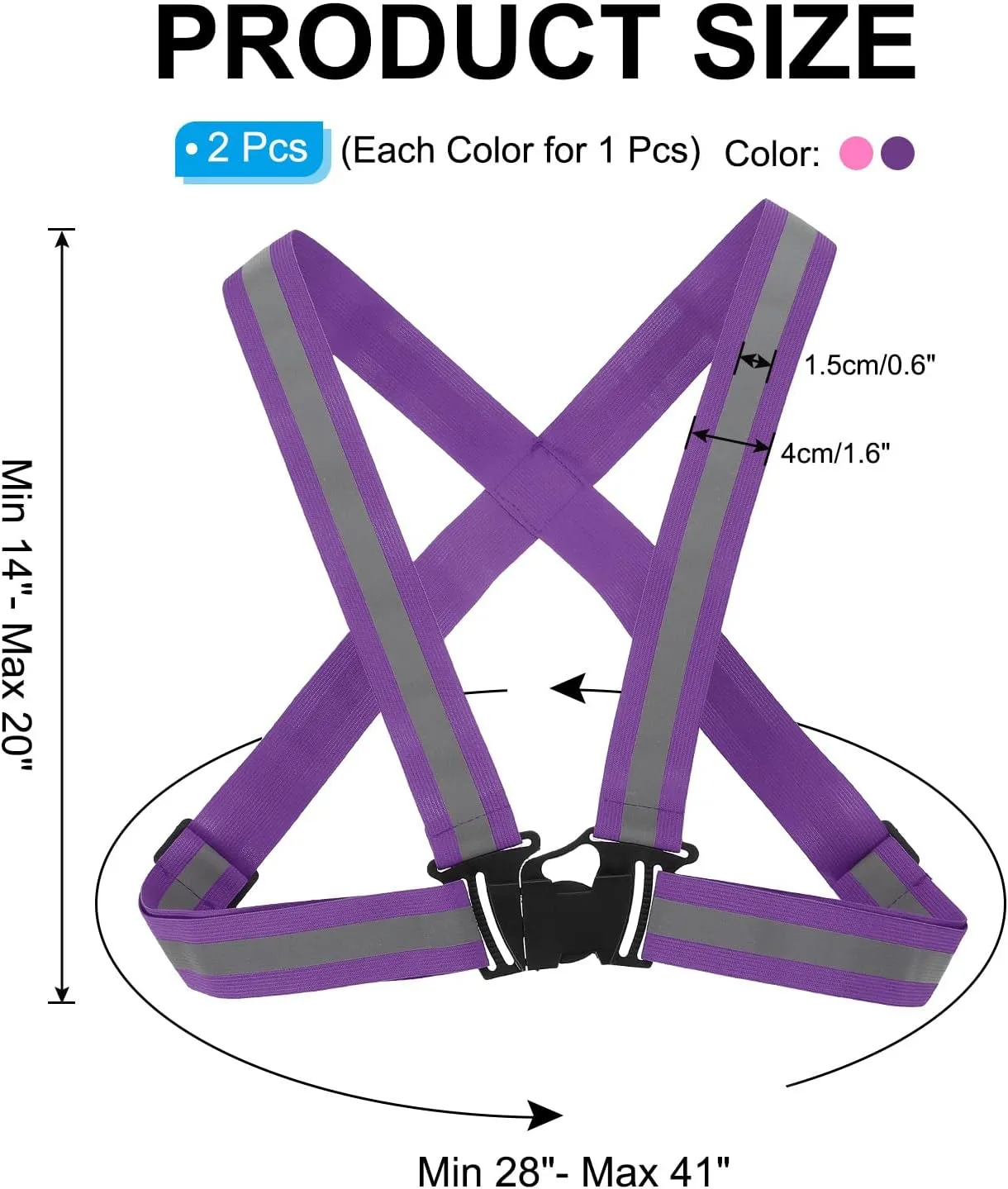 PATIKIL Adjustable Reflective Running Belt