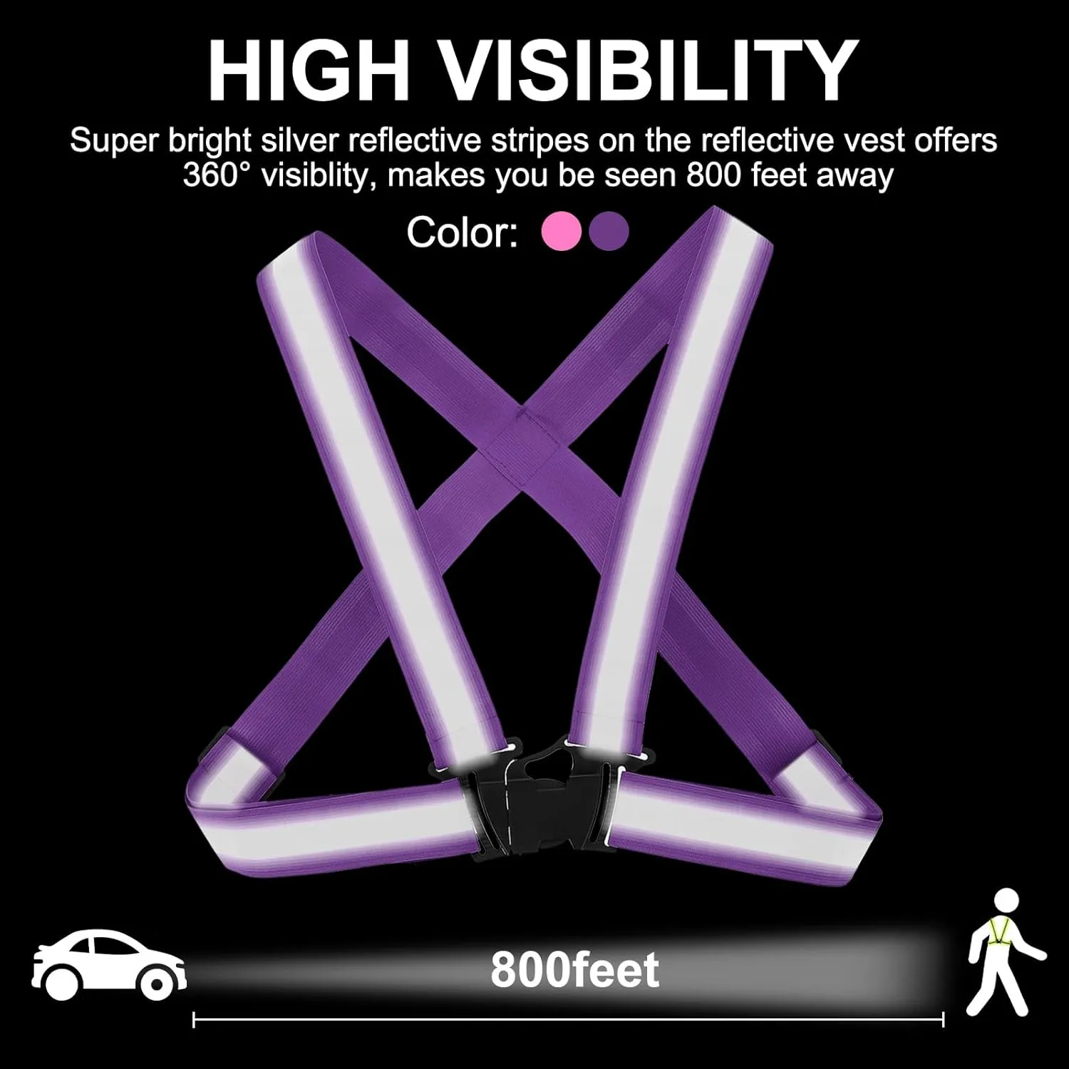 PATIKIL Adjustable Reflective Running Belt